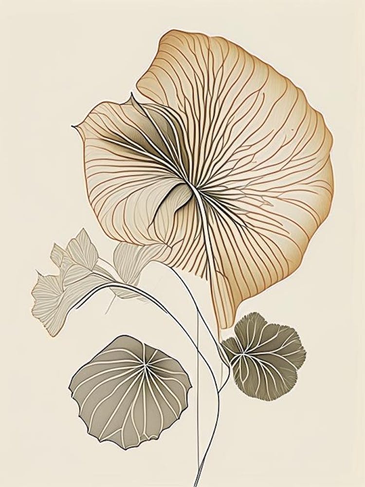 Nasturtium Leaf Earthy Line Art