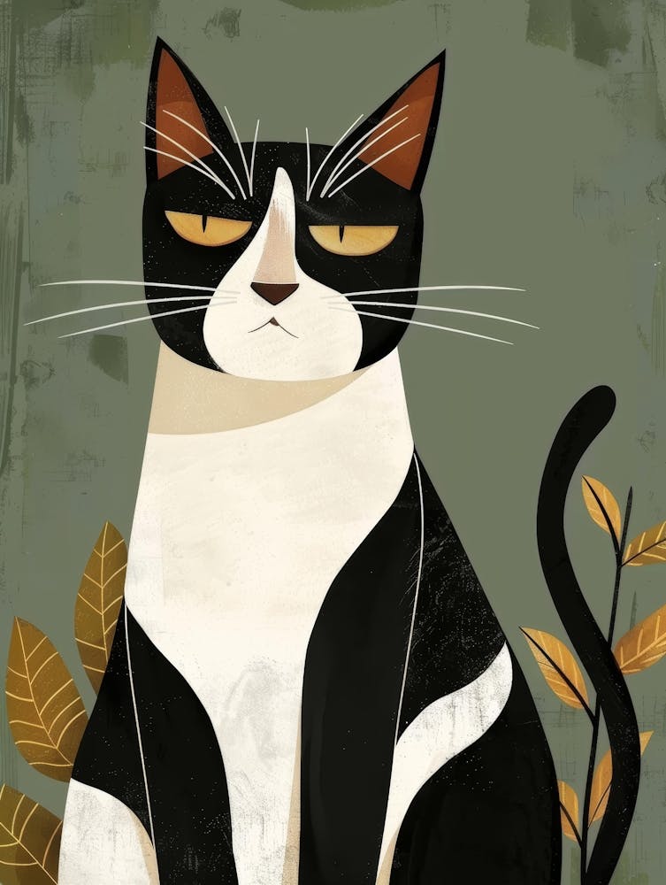 Cat With Leaves 10