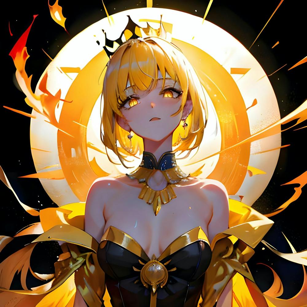 Anime Queen With Golden Hair