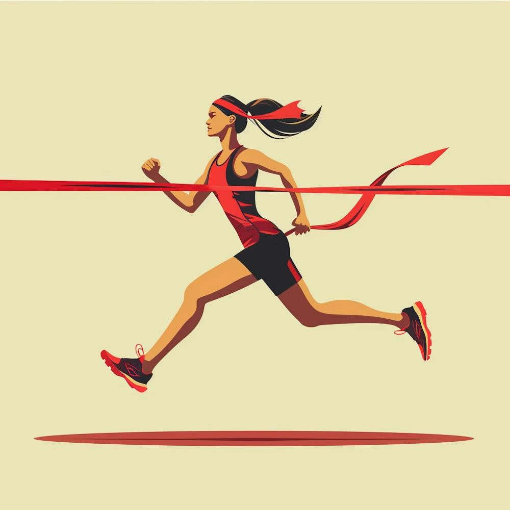 Runner Crossing The Finish Line