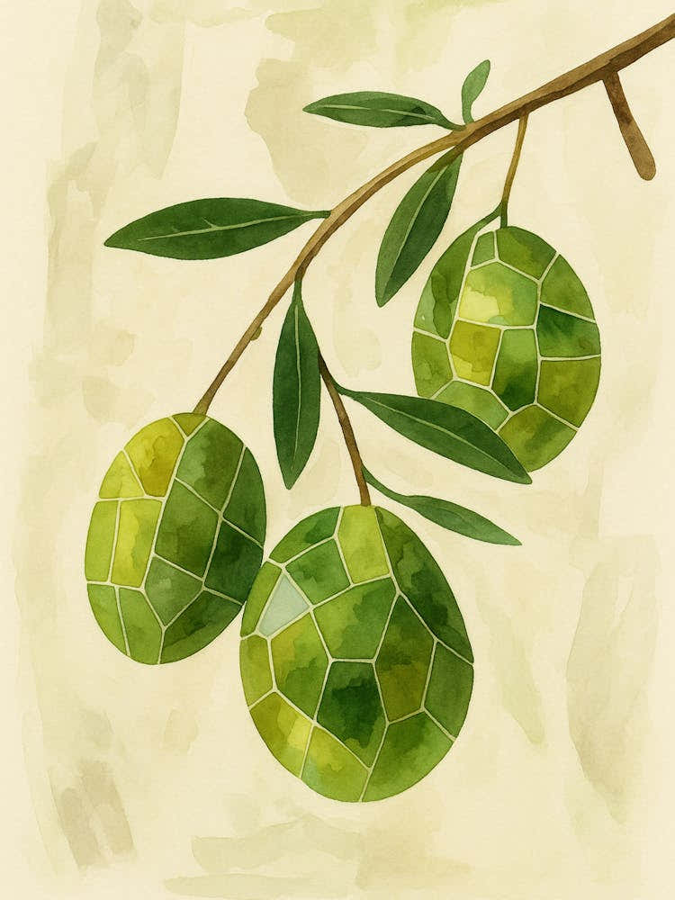 Disco Ball Little Olives Branch Mosaic Painting Kitchen Olives On A Branch