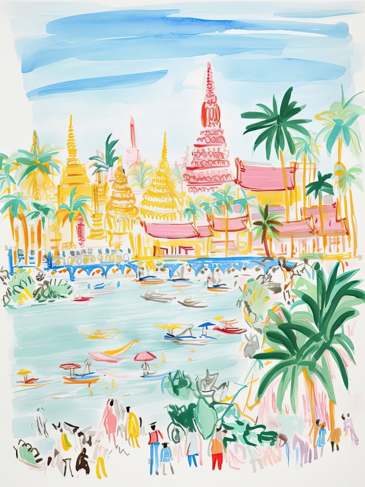 Bangkok, Dreamy Storybook Illustration 1