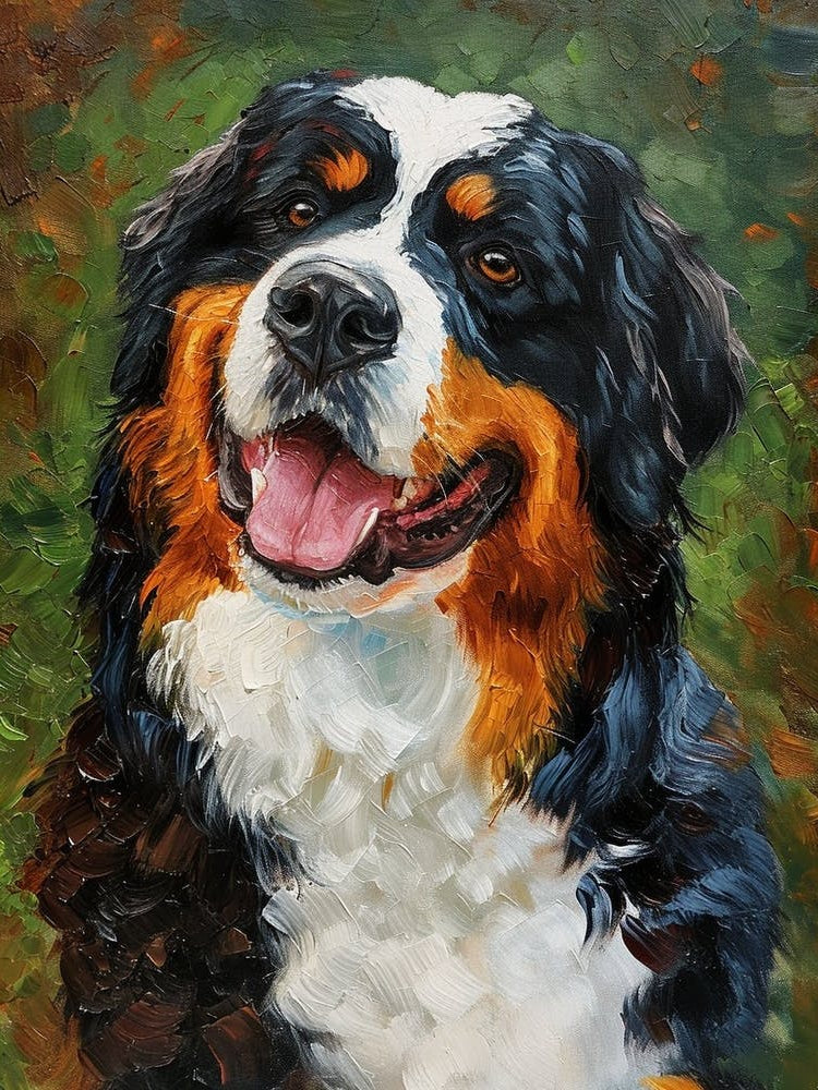 Burnese Mountain Dog Acrylic Painting 1
