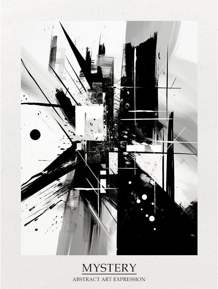 Mystery Abstract Black And White 5 Poster