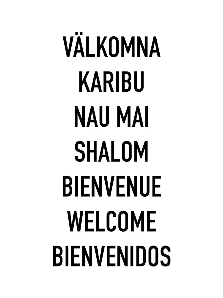 Welcome Languages Sign
