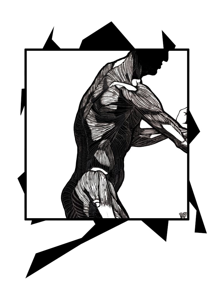 Black and White Male Nude III (Set of 8)