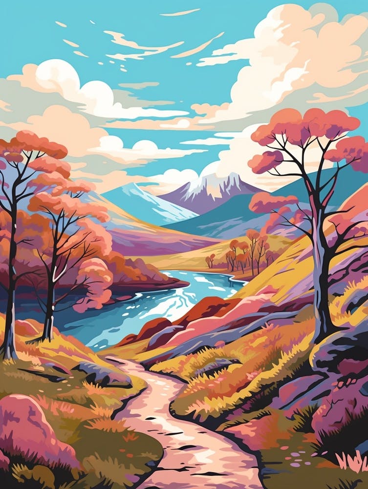 The West Highland Way Scotland 3 Hike Illustration