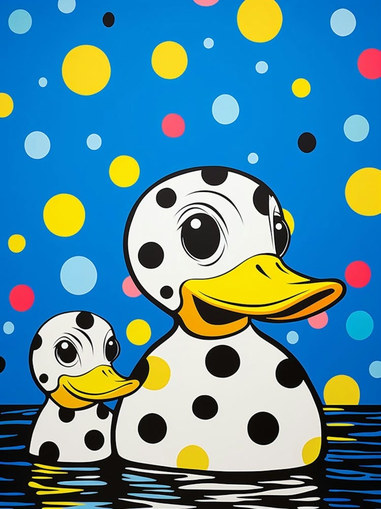Cartoon Polka Dot Ducks 1