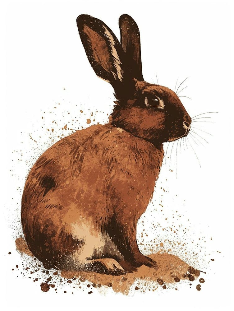 American Sable Rabbit Nursery Illustration 2