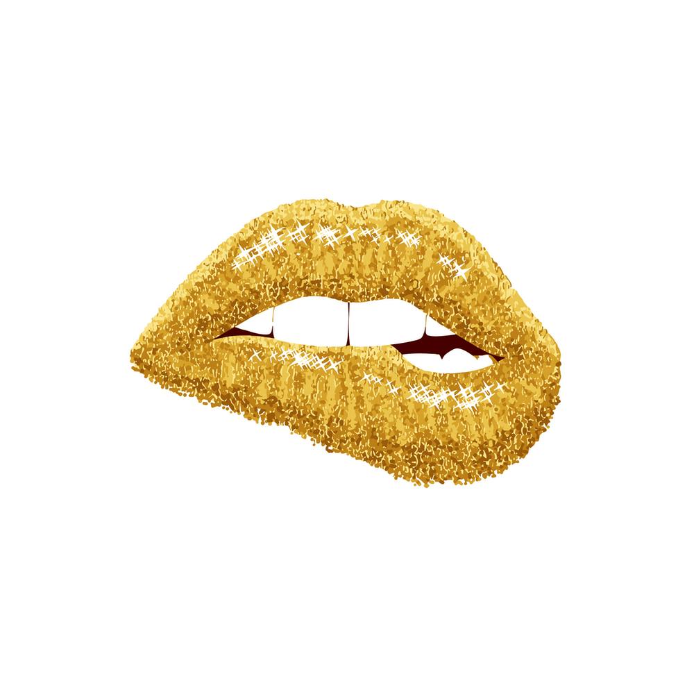 Gold Glitter Lips