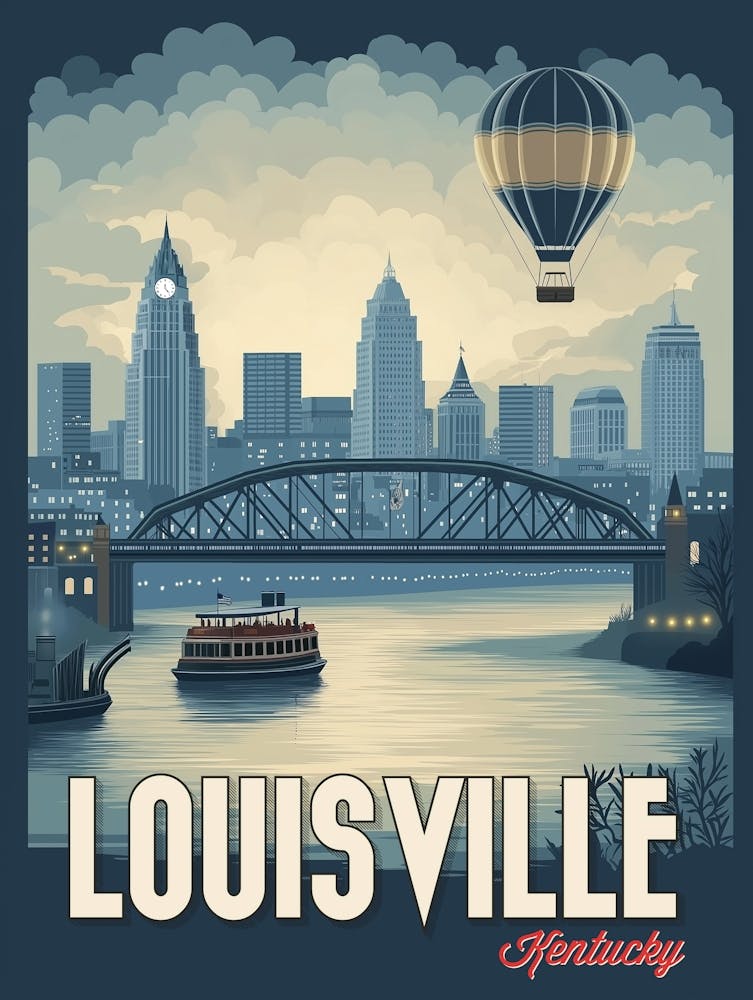 Louisville, Kentucky Travel Poster
