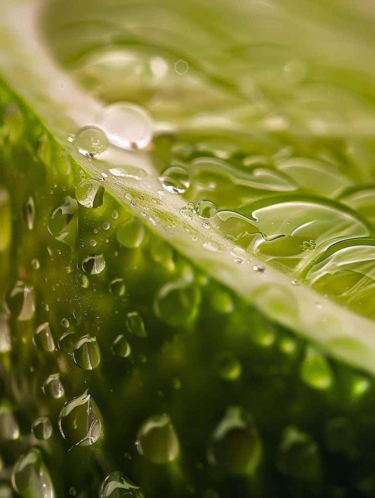 Water Droplets On Lime 5