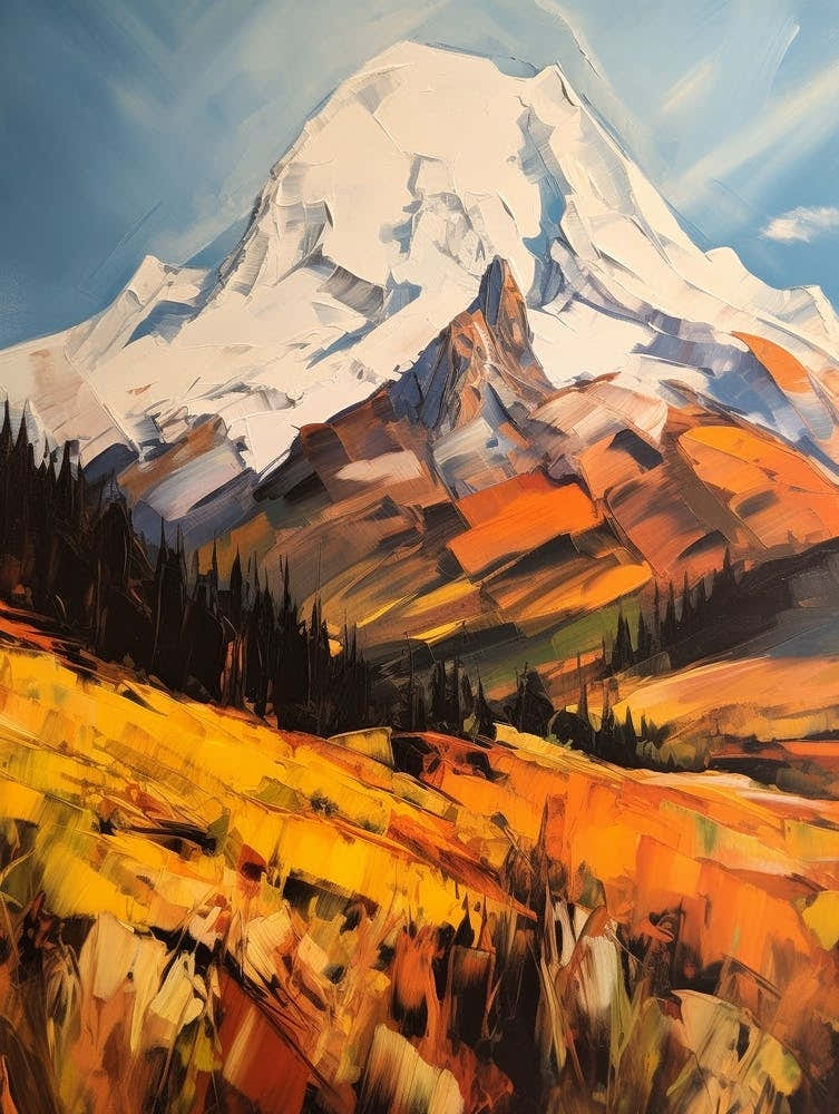 Mont Blanc France 5 Mountain Painting