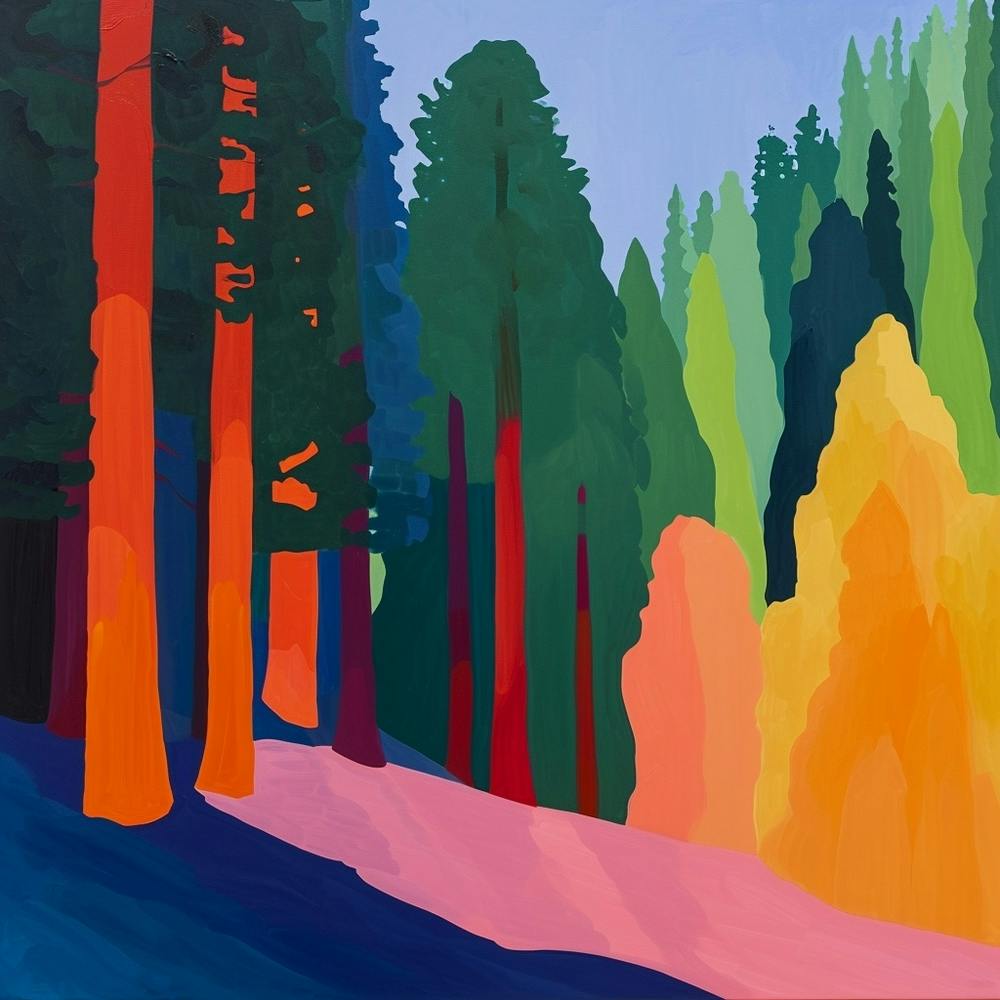 Colourful Abstract Sequoia National Park Usa 2