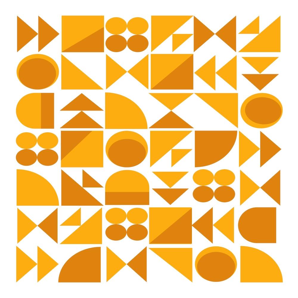 Mid Century Modern Geometric Shapes in Yellow and Ochre Square
