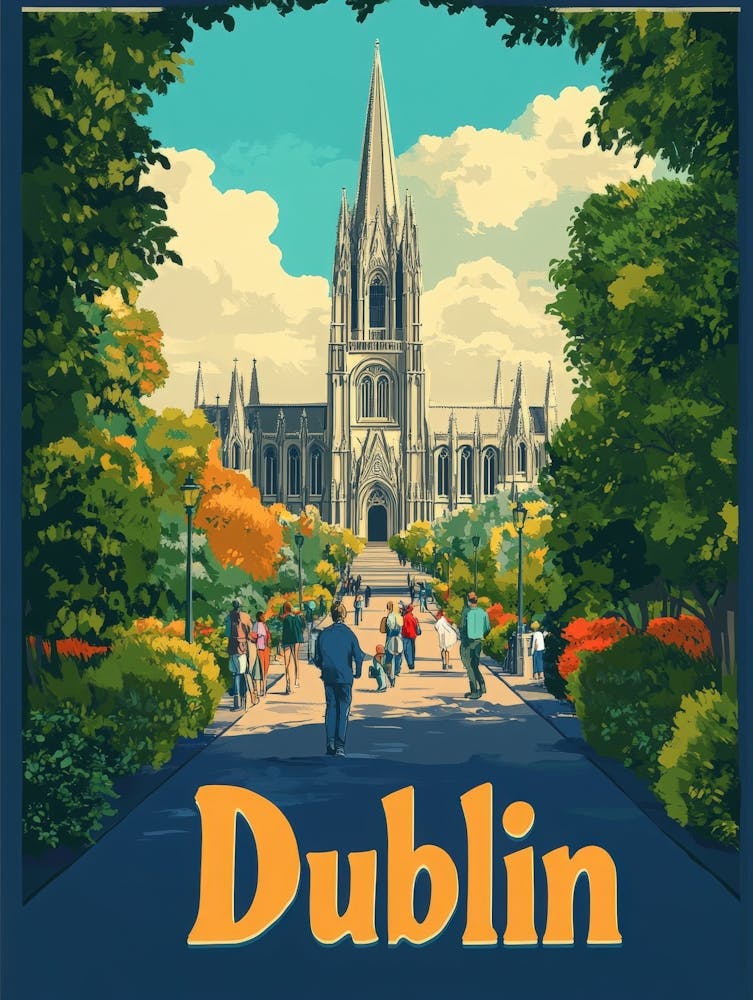 Aihrgdesign A Retro Travel Poster For Dublin 2