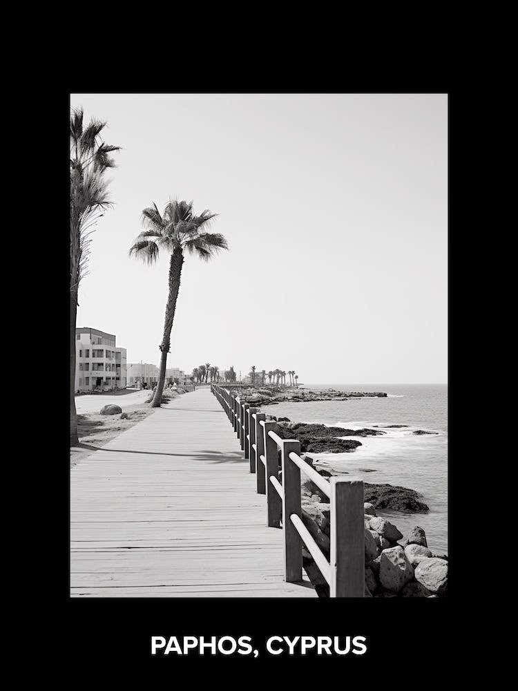 Poster Of Paphos, Cyprus, Mediterranean Black And White Photography Analogue 2