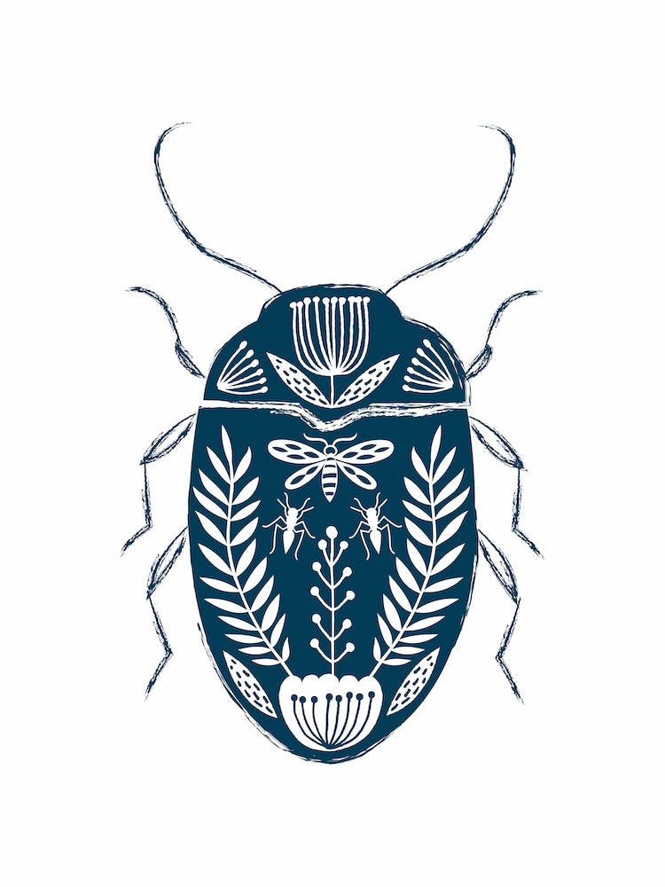 Folk Beetle Dark Blue