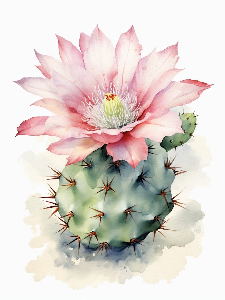 Acanthocalycium Cactus Watercolour Drawing 2