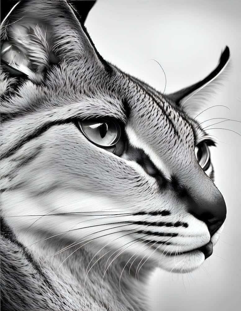 Close up of Black And White Caracal