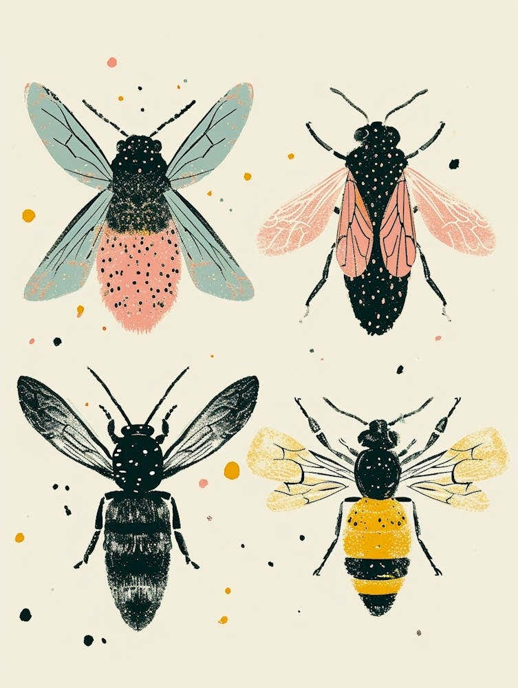 Colourful Insect Illustration Bee 7