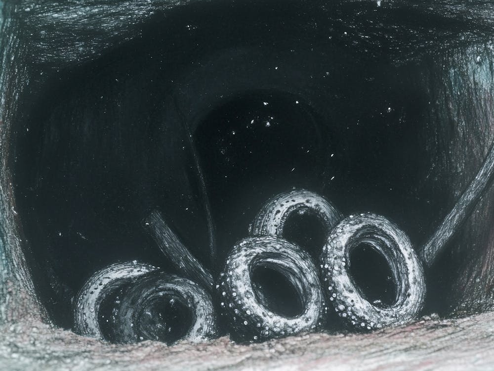Tires And Pipes In A Tunnel