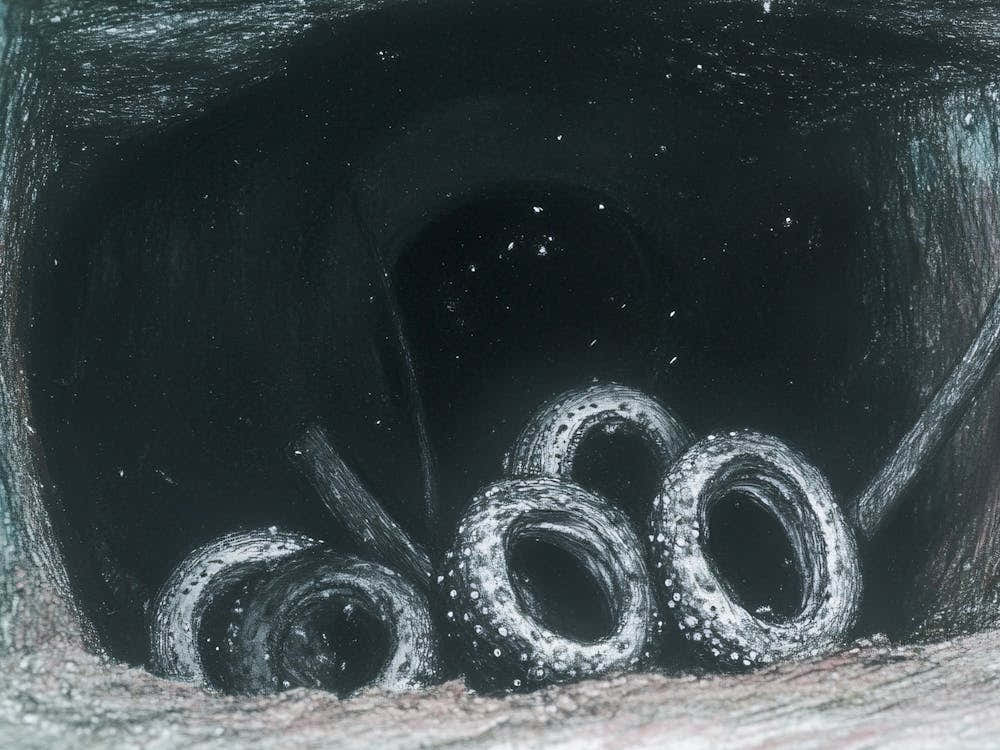 Tires And Pipes In A Tunnel