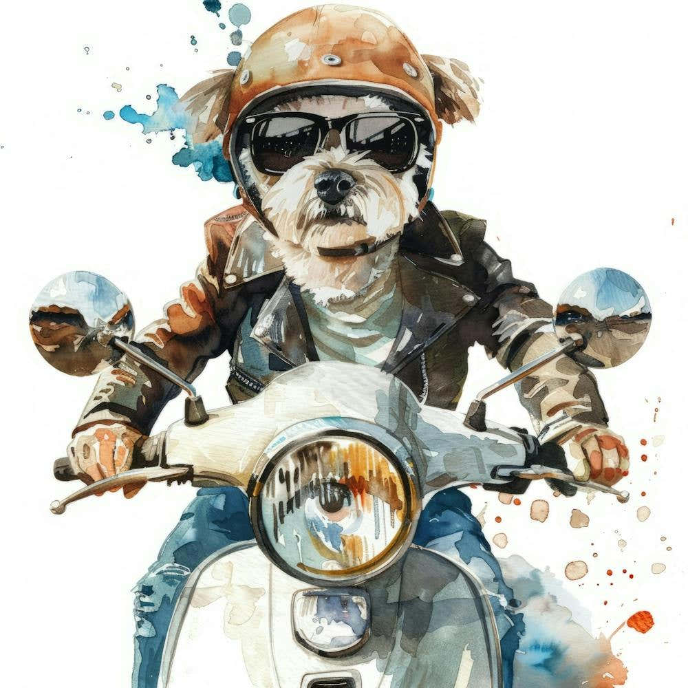 Dog On A Moped
