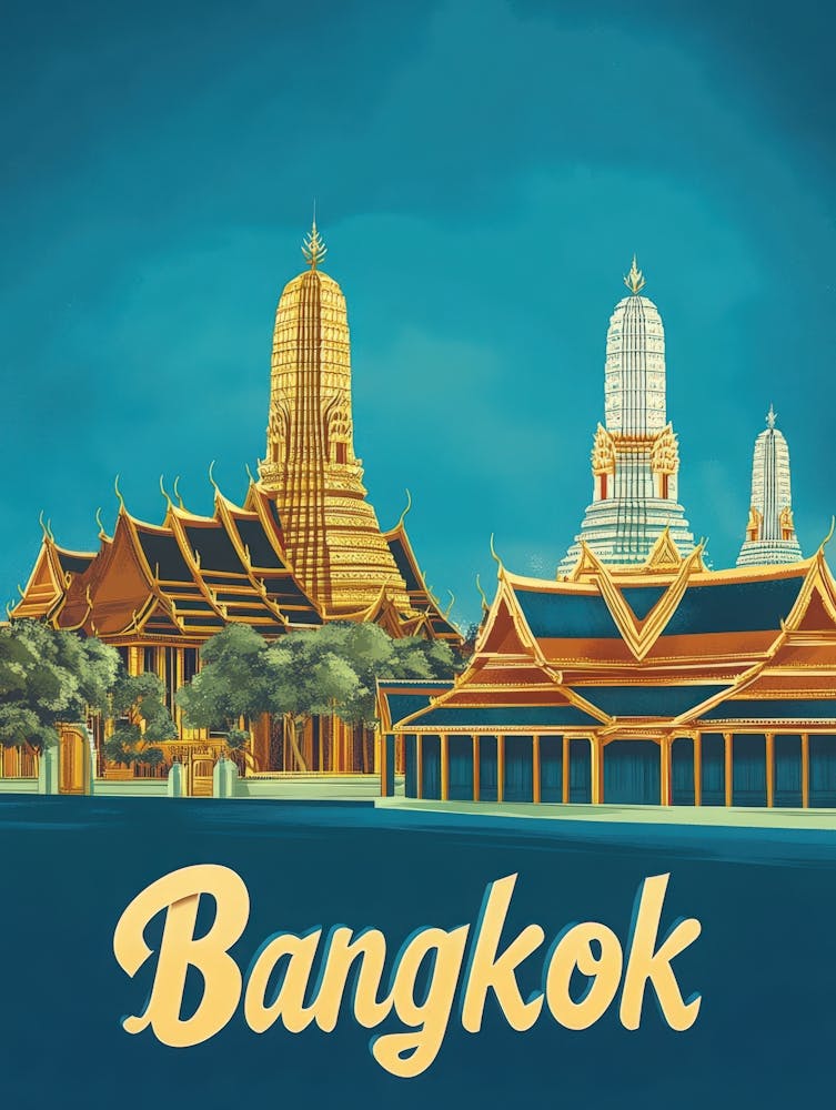 Aihrgdesign A Retro Travel Poster For Bangkok 5