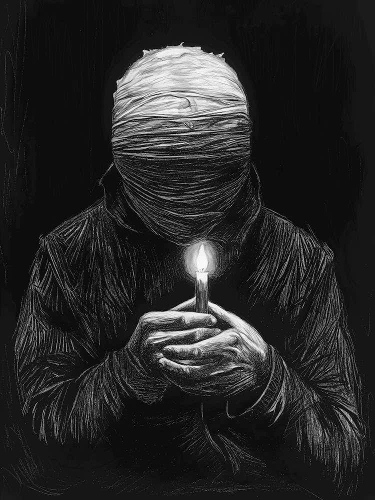 Man Holding A Candle