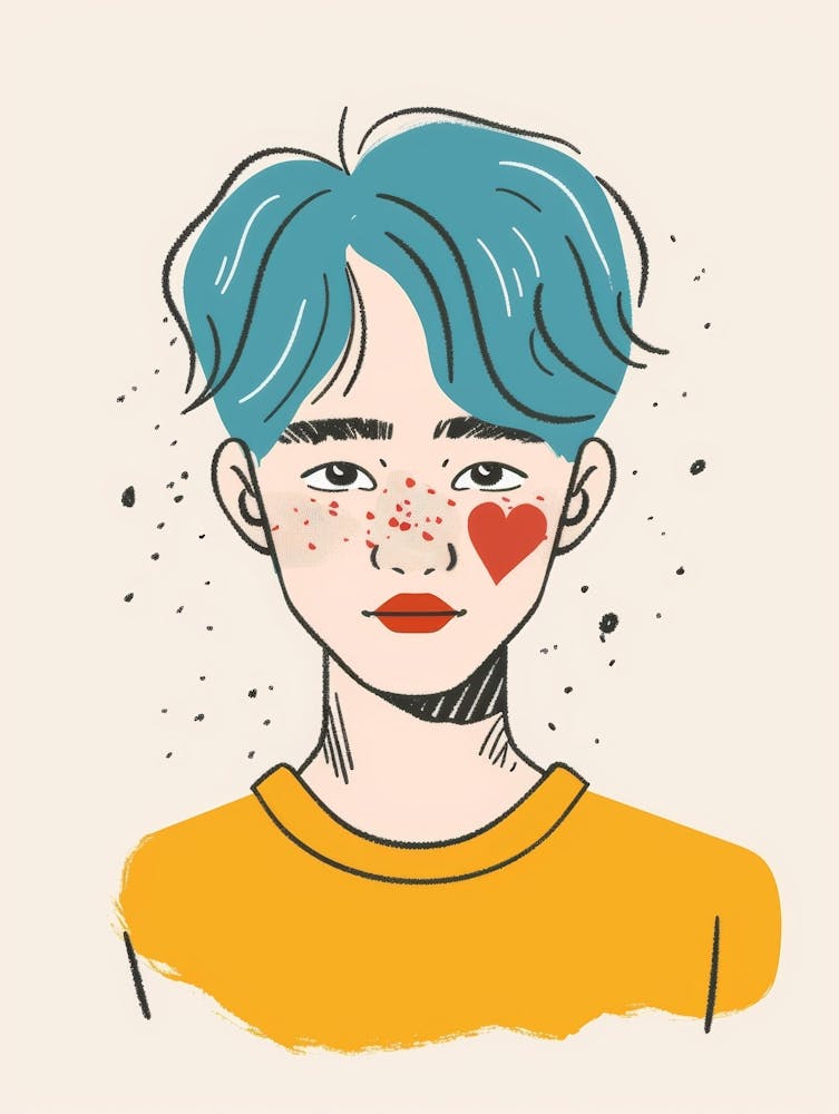 Boy With Blue Hair 1