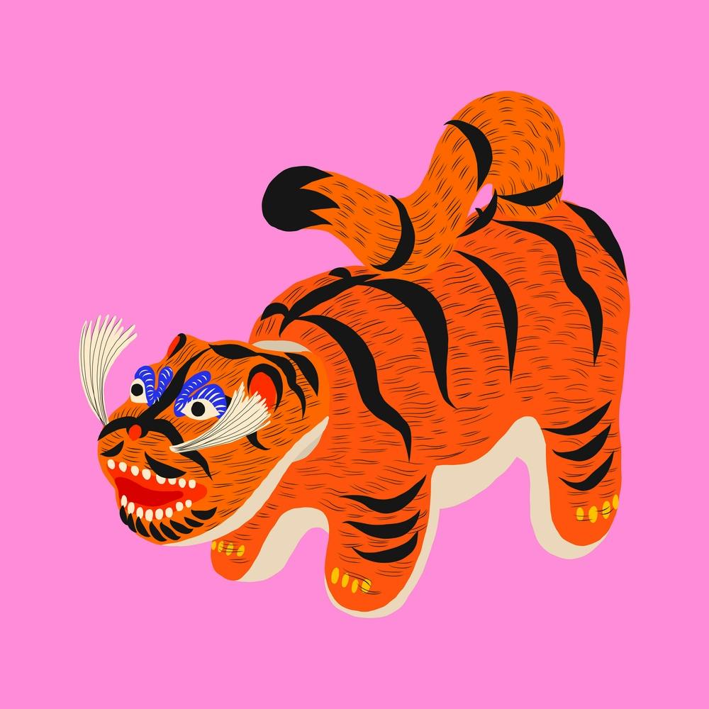 Hariko No Tora Pink Tiger Doll Square