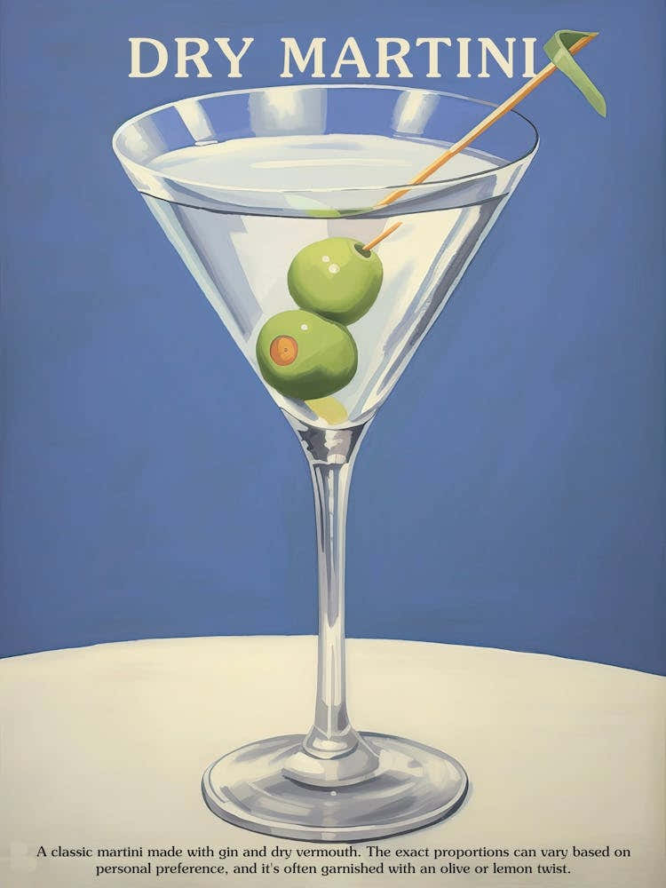 Dry Martini Cocktail Kitchen Art