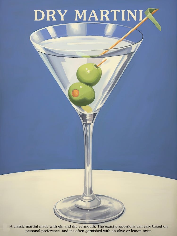 Dry Martini Cocktail Kitchen Art