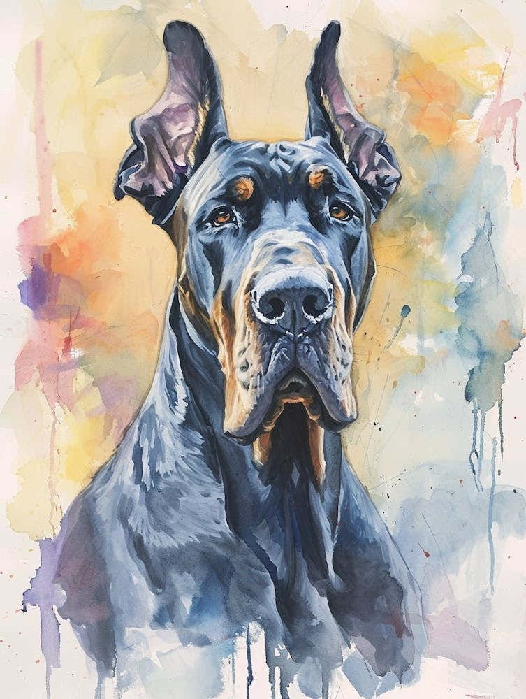 Great Dane Watercolor Painting 3