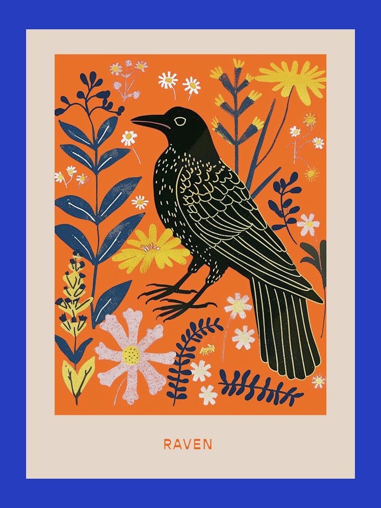 Spring Birds Poster Raven 4