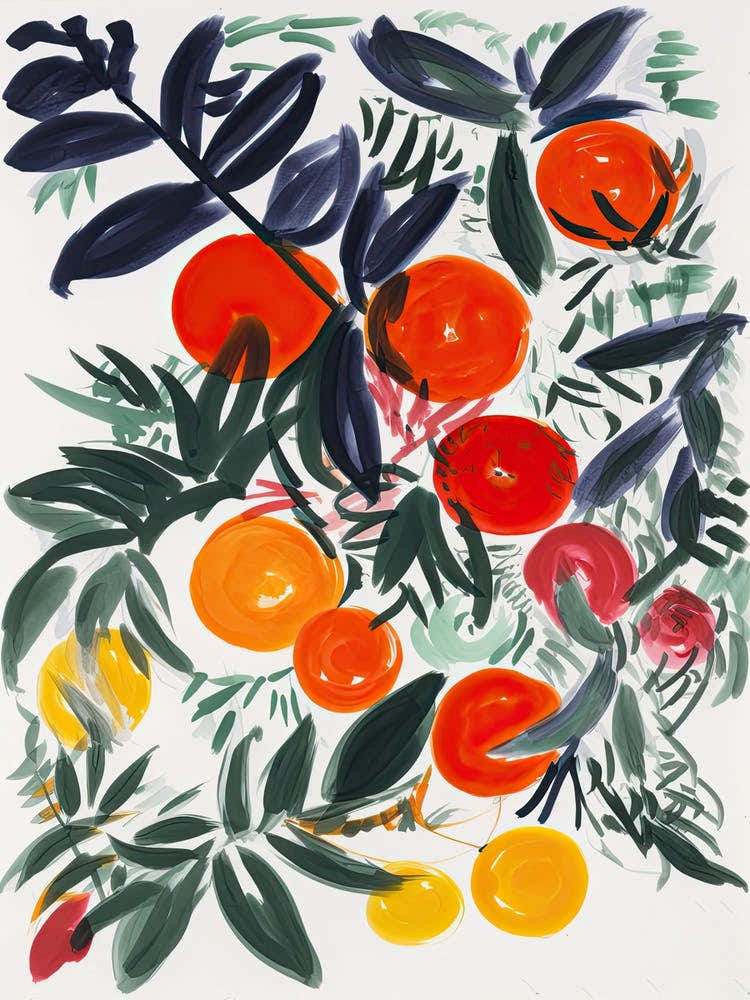 Blood Orange Fruit Drawing 3