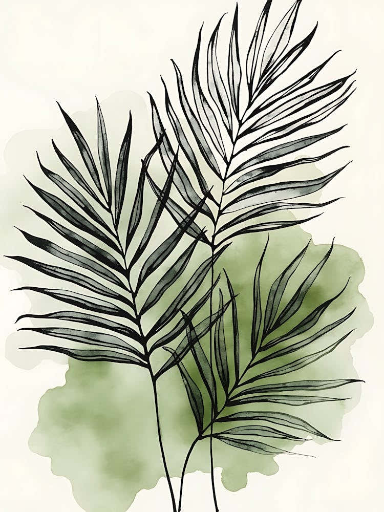 Minimal Garden Print In Sage