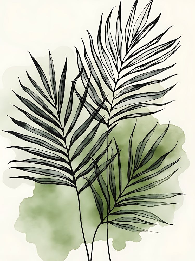 Minimal Garden Print In Sage