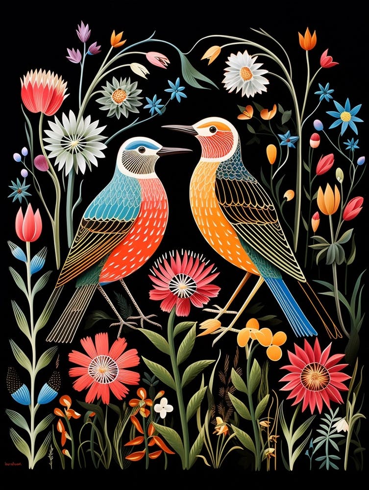 Folk Bird Illustration Dunlin 3