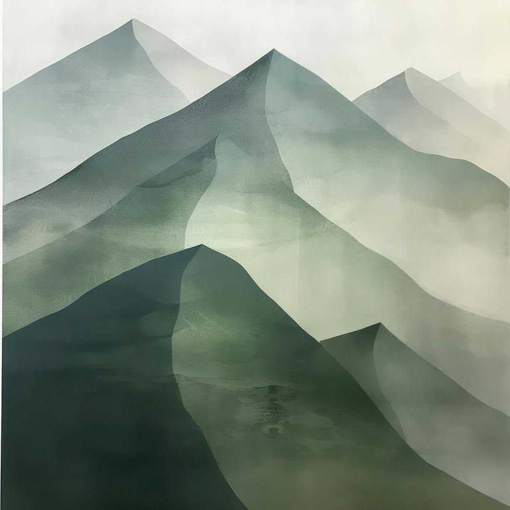 Japanese Watercolour Of Mount Amakarazi 6