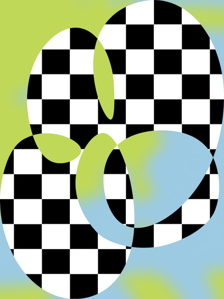 Abstract Shape & Blue and Green Gradient