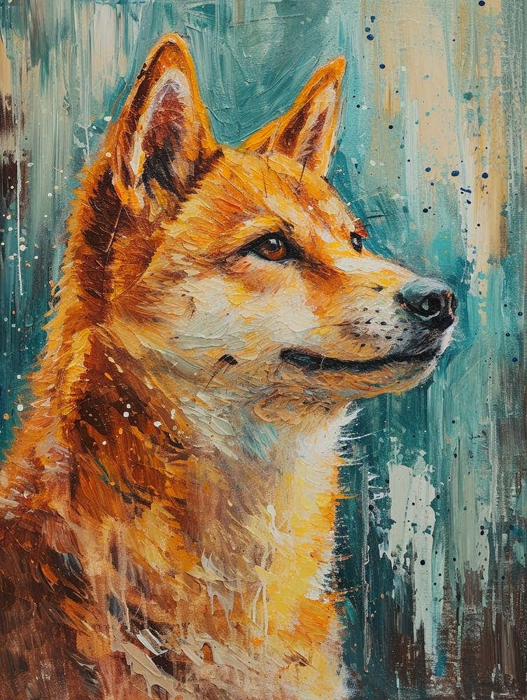 Shiba Inu Acrylic Painting 6