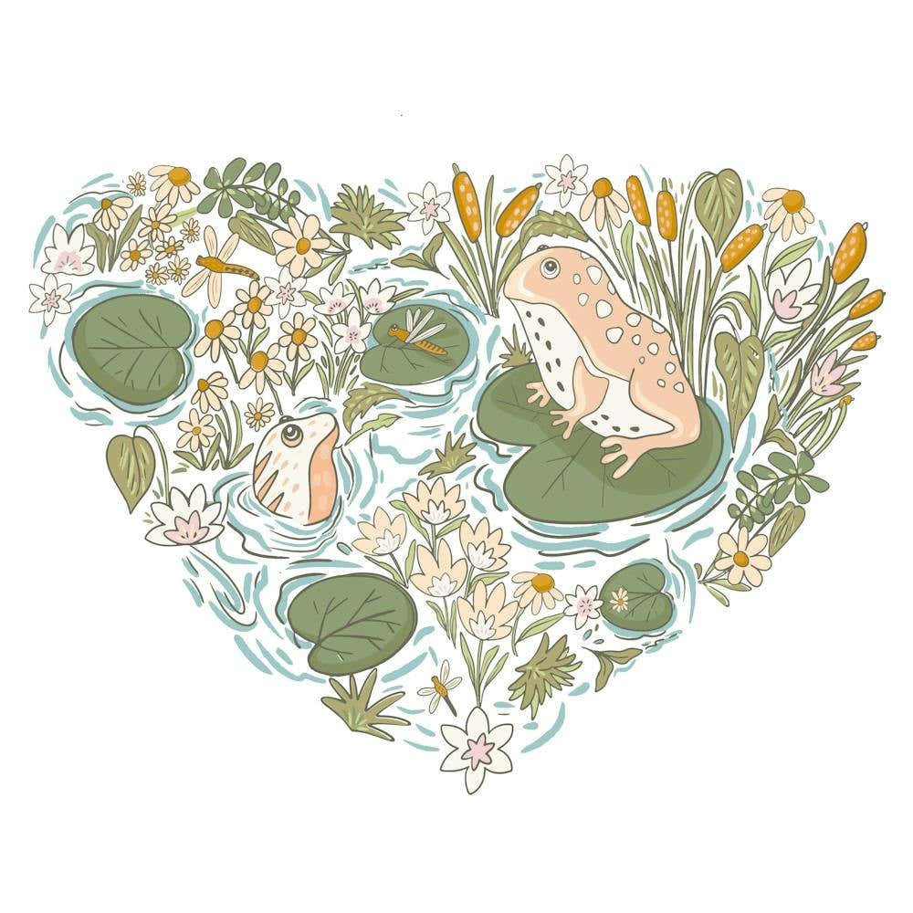 Frogs and lily pad