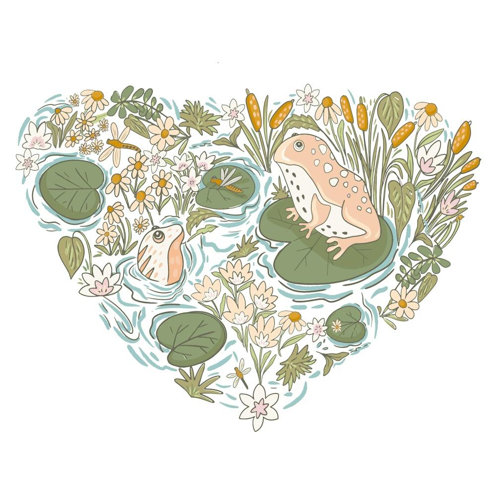 Frogs and lily pad