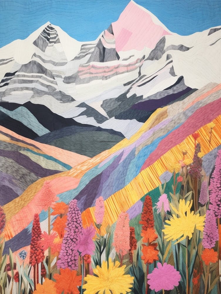 Mount Logan Canada 4 Colourful Mountain Illustration