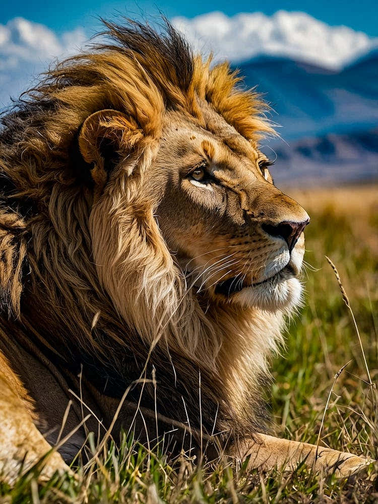 Lion In The Grass