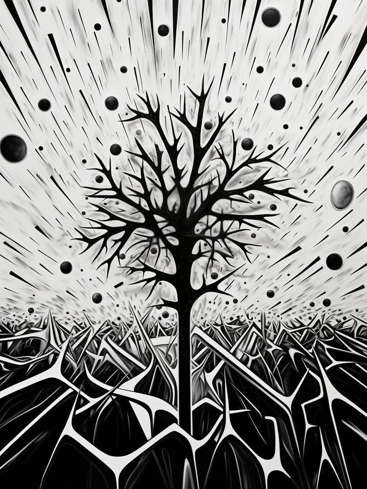 Growth Abstract Black And White 2