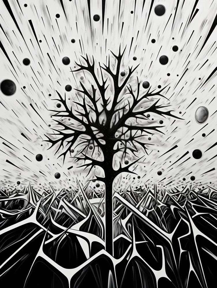 Growth Abstract Black And White 2