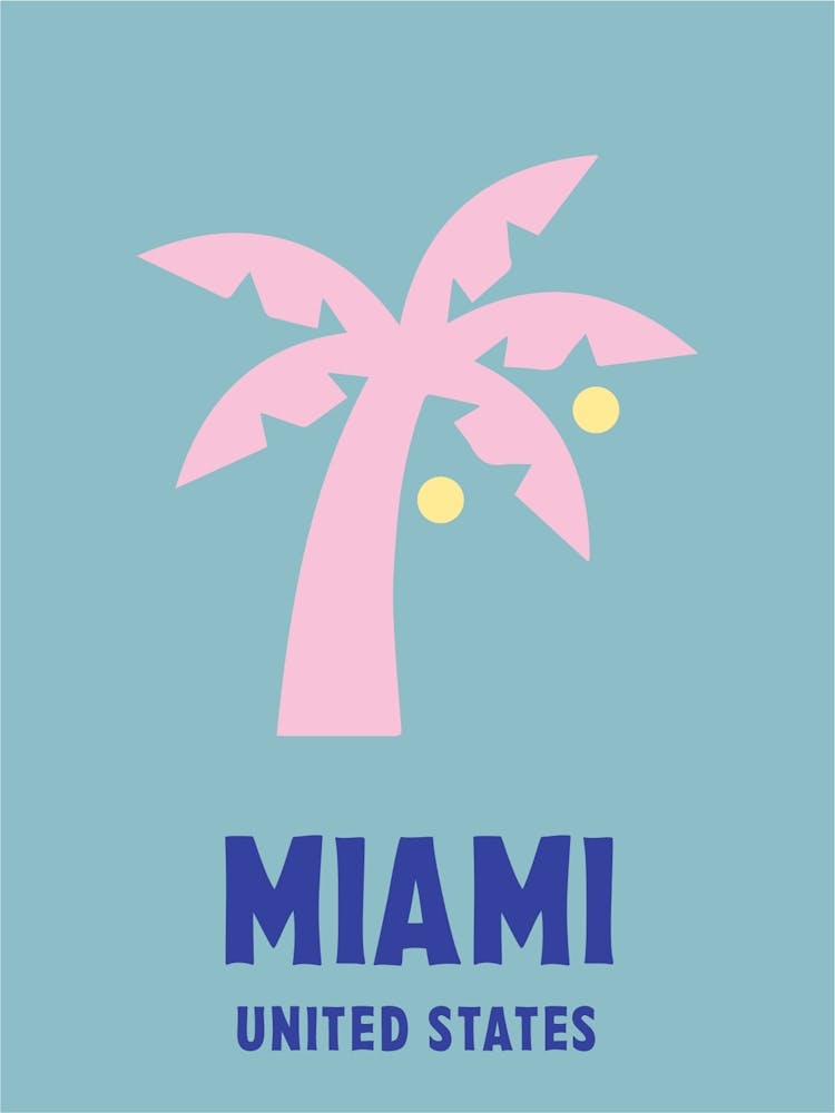 Miami, United States, Graphic Style Poster 3